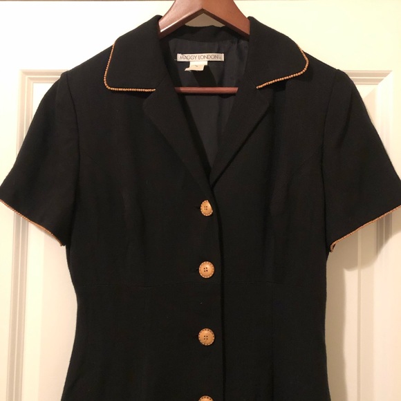 Maggy London Dress Juniors Size 13 Black Button - Picture 4 of 8